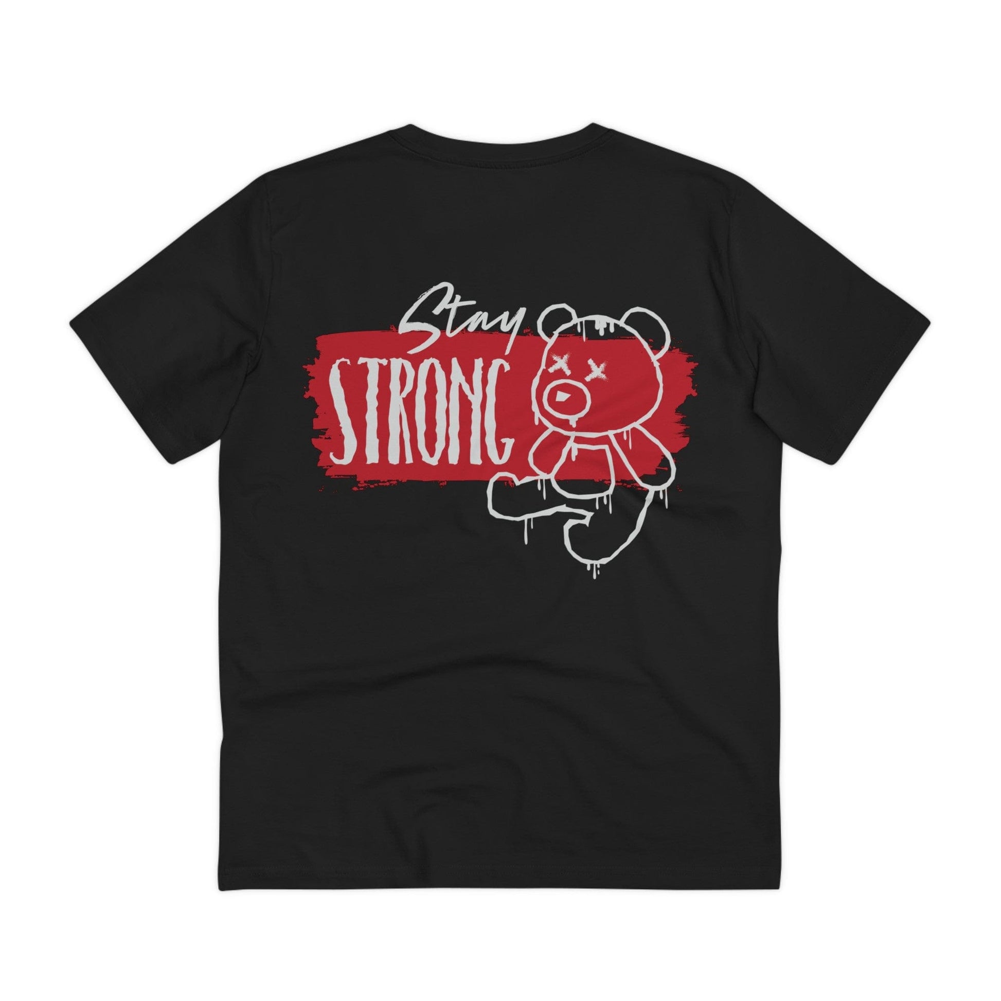 Printify T-Shirt Black / 2XS Stay Strong Bear - Streetwear - Teddy - Back Design