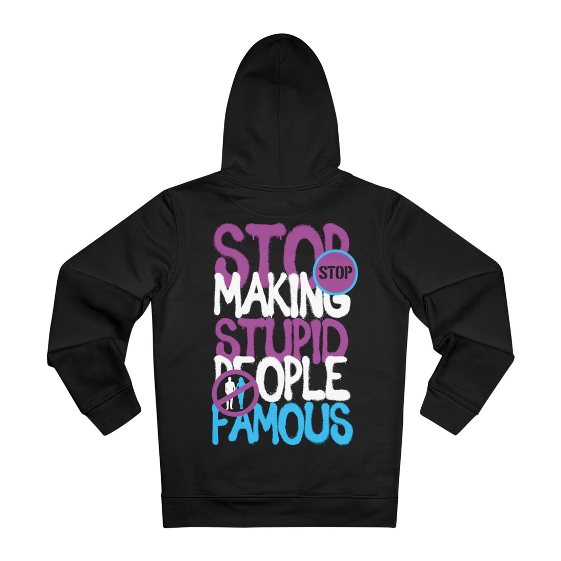 Printify Hoodie Black / M Stop Making Stupid People Famous - Streetwear - I´m Fine - Hoodie - Back Design