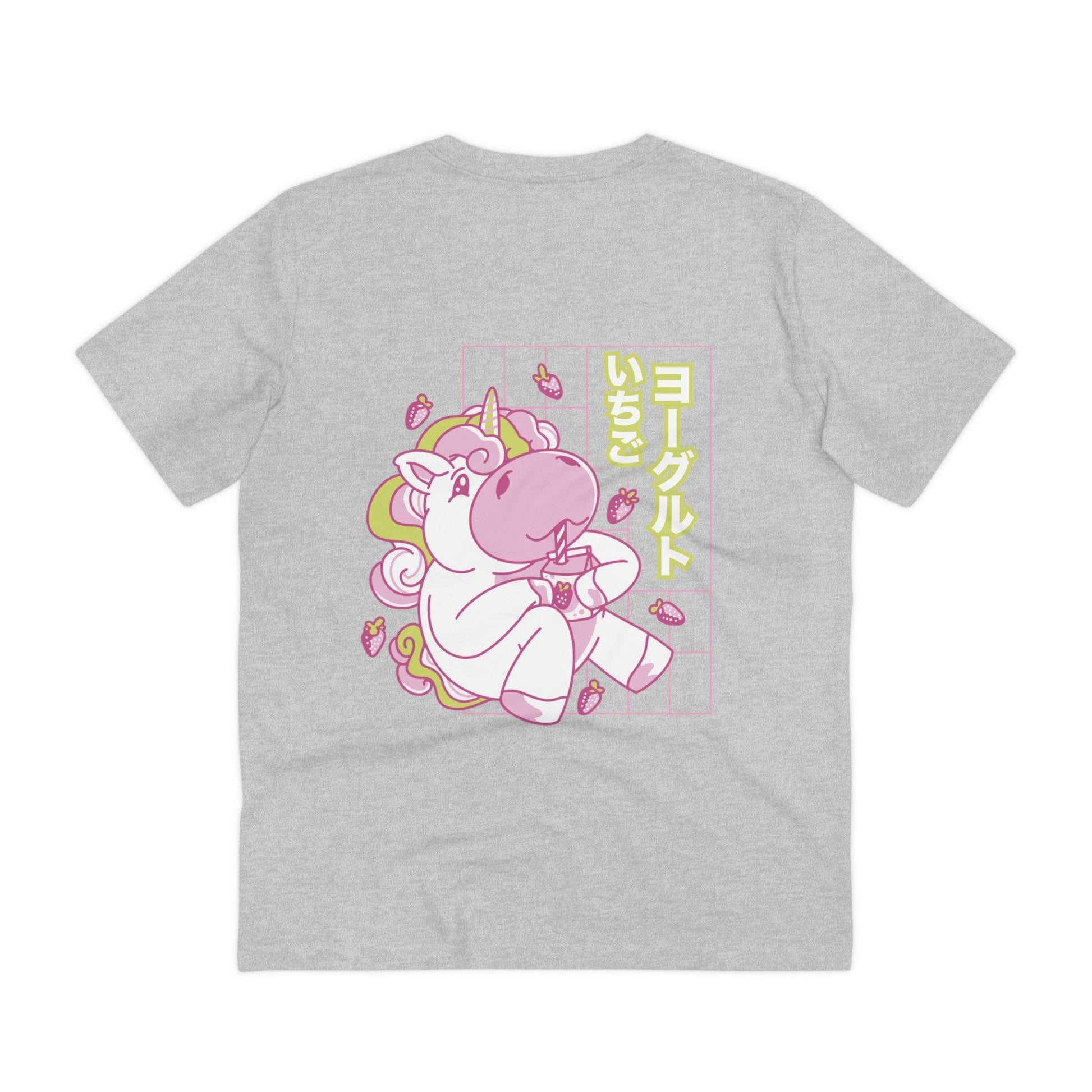 Printify T-Shirt Heather Grey / 2XS Strawberry cute Unicorn - Unicorn World - Back Design