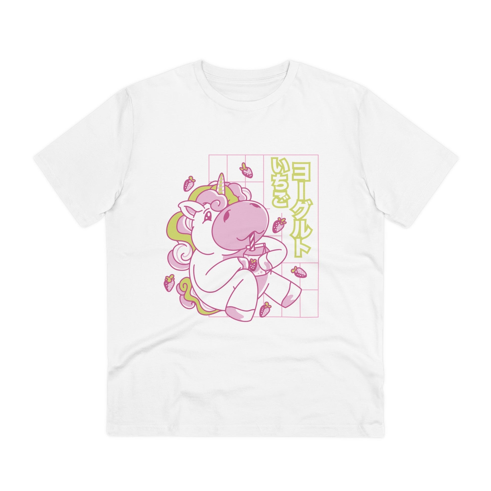Printify T-Shirt White / 2XS Strawberry cute Unicorn - Unicorn World - Front Design