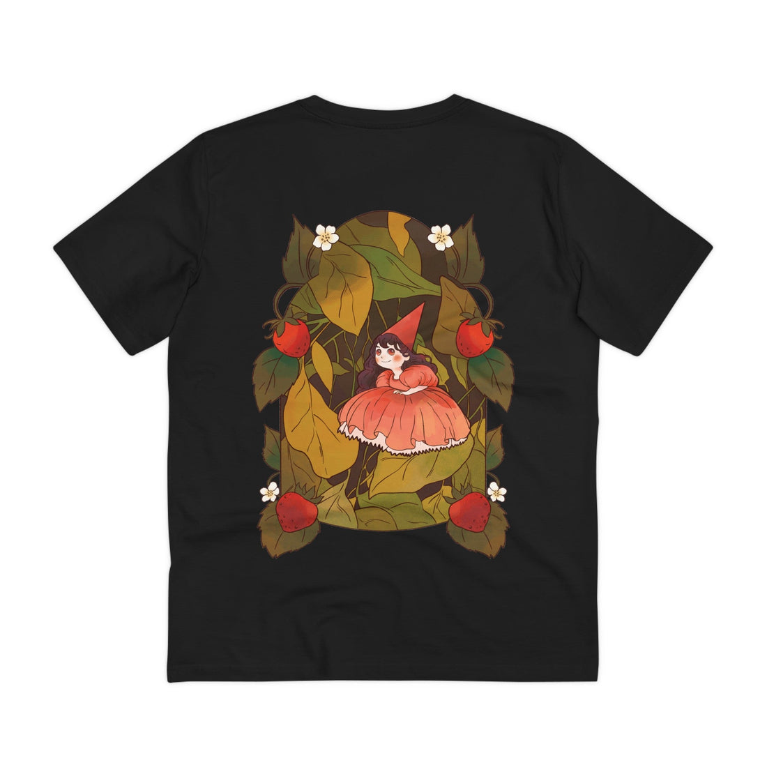 Printify T-Shirt Black / 2XS Strawberry Fairy - Fairy Tail World - Back Design
