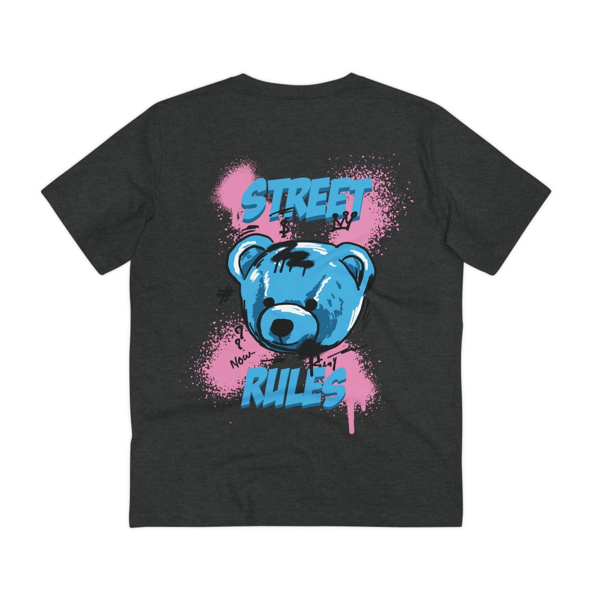 Printify T-Shirt Dark Heather Grey / 2XS Street Rules Bear - Streetwear - Teddy - Back Design