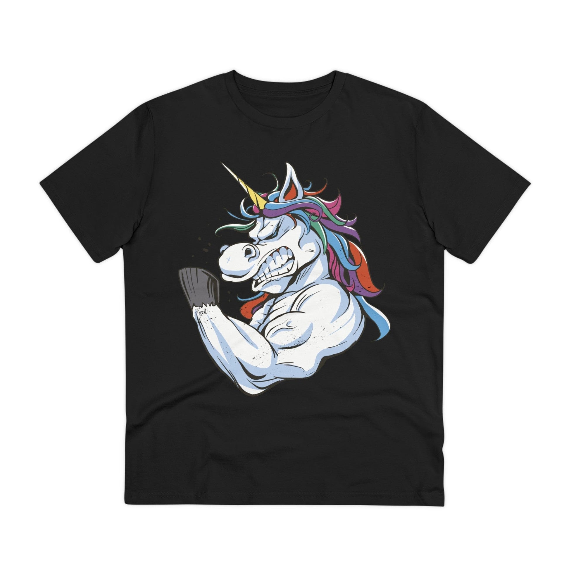 Printify T-Shirt Black / 2XS Strong Mad Unicorn - Unicorn World - Front Design