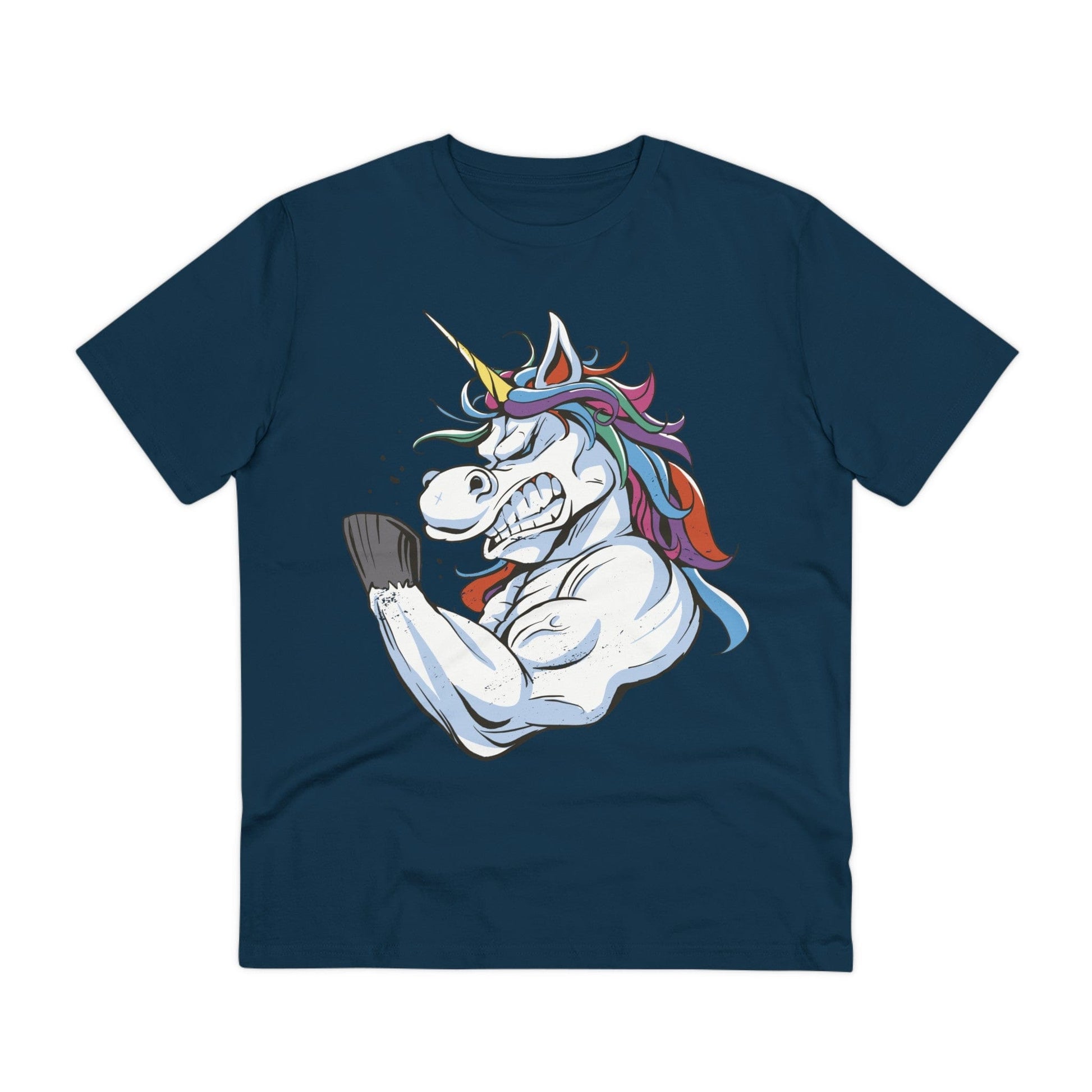 Printify T-Shirt French Navy / 2XS Strong Mad Unicorn - Unicorn World - Front Design