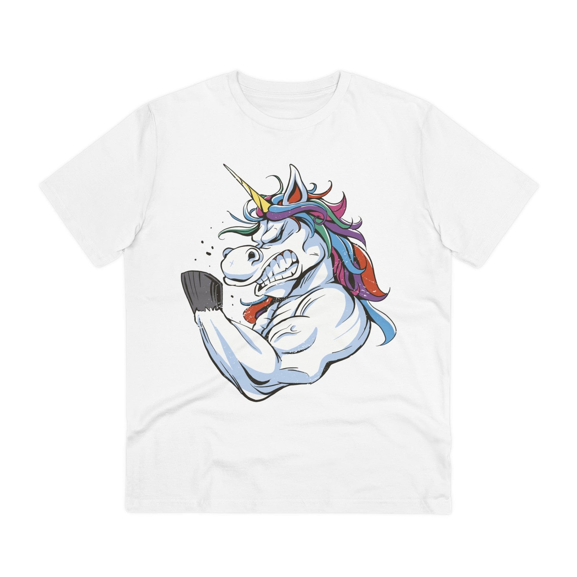 Printify T-Shirt White / 2XS Strong Mad Unicorn - Unicorn World - Front Design
