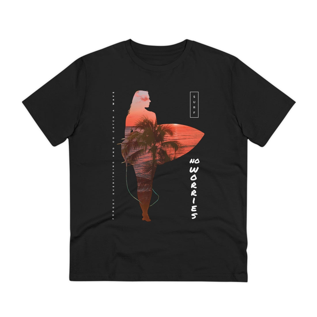 Printify T-Shirt Black / 2XS Summer Surfing no worries - Exposure Streetwear - Front Design