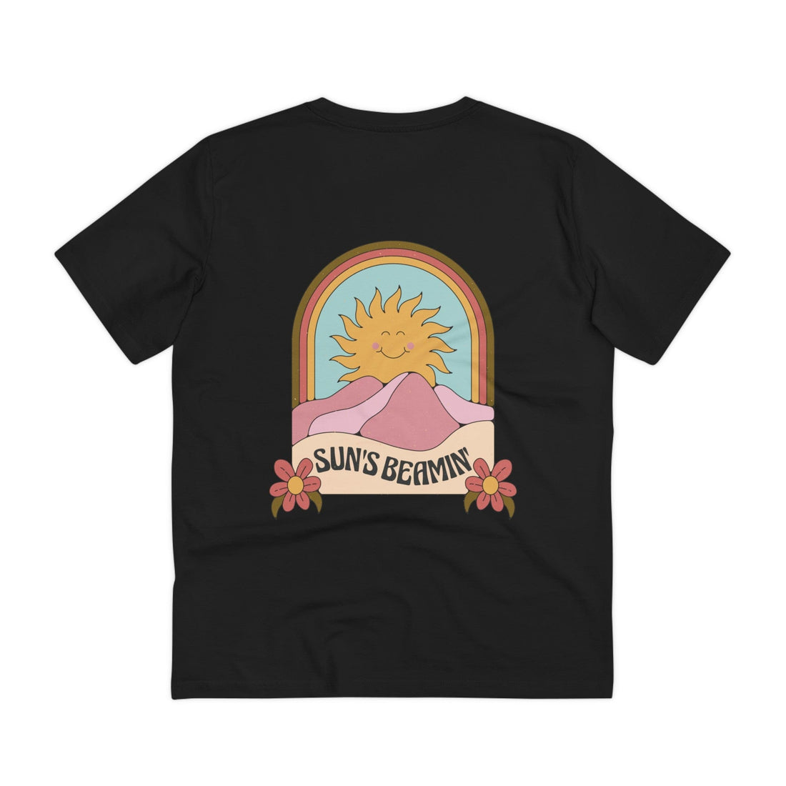 Printify T-Shirt Black / 2XS Sun´s Beamin - Hippie Retro - Back Design