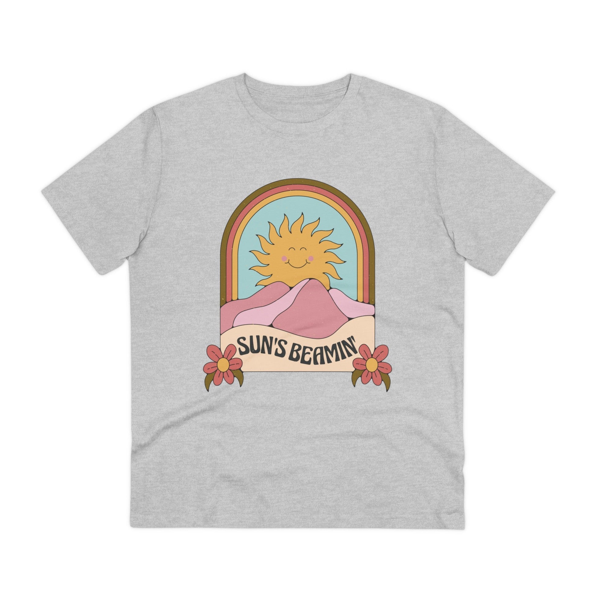 Printify T-Shirt Heather Grey / 2XS Sun´s Beamin - Hippie Retro - Front Design