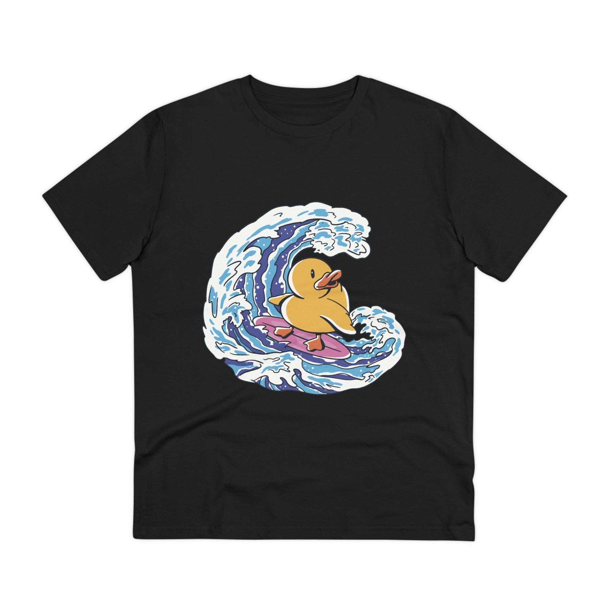Printify T-Shirt Black / 2XS Surfing - Rubber Duck - Front Design
