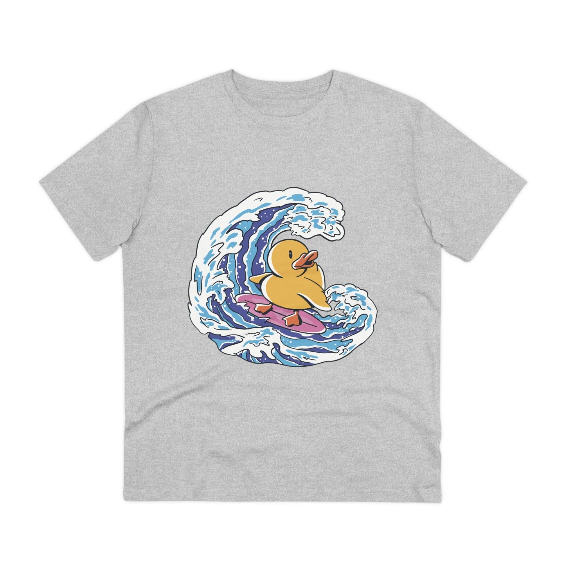 Printify T-Shirt Heather Grey / 2XS Surfing - Rubber Duck - Front Design