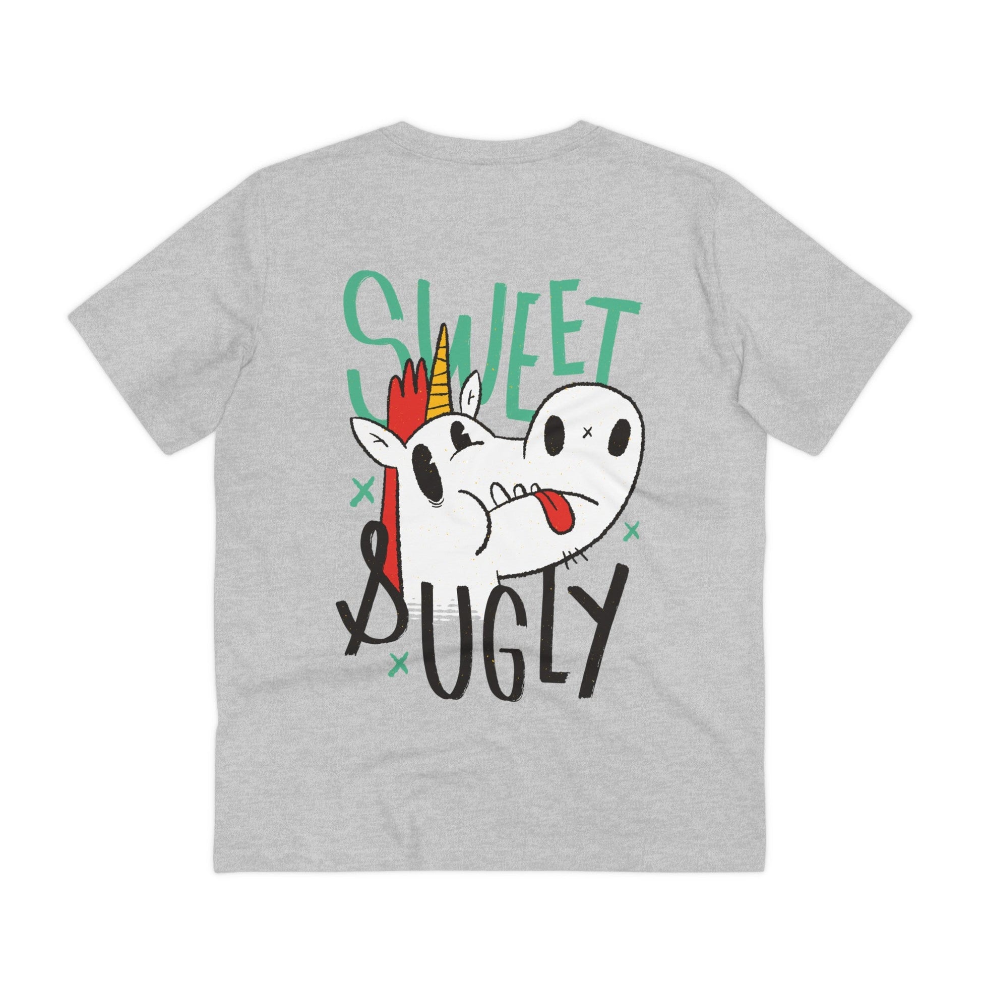 Printify T-Shirt Heather Grey / 2XS Sweet & Ugly Unicorn - Unicorn World - Back Design