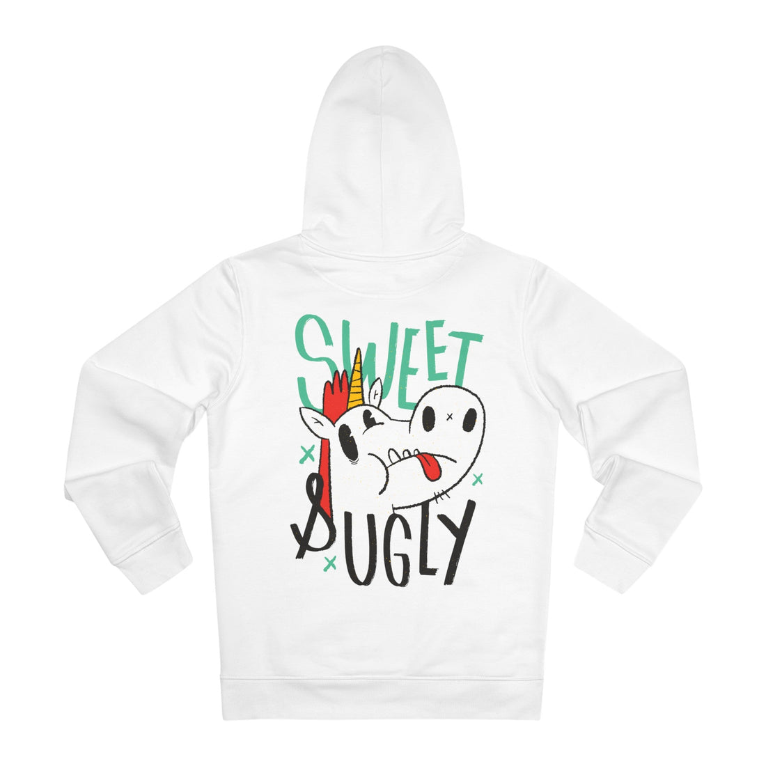 Printify Hoodie White / S Sweet & Ugly Unicorn - Unicorn World - Hoodie - Back Design