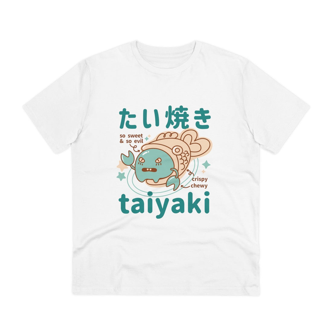 Printify T-Shirt White / 2XS Taiyaki - Cute Japanese Dessert Monsters - Front Design