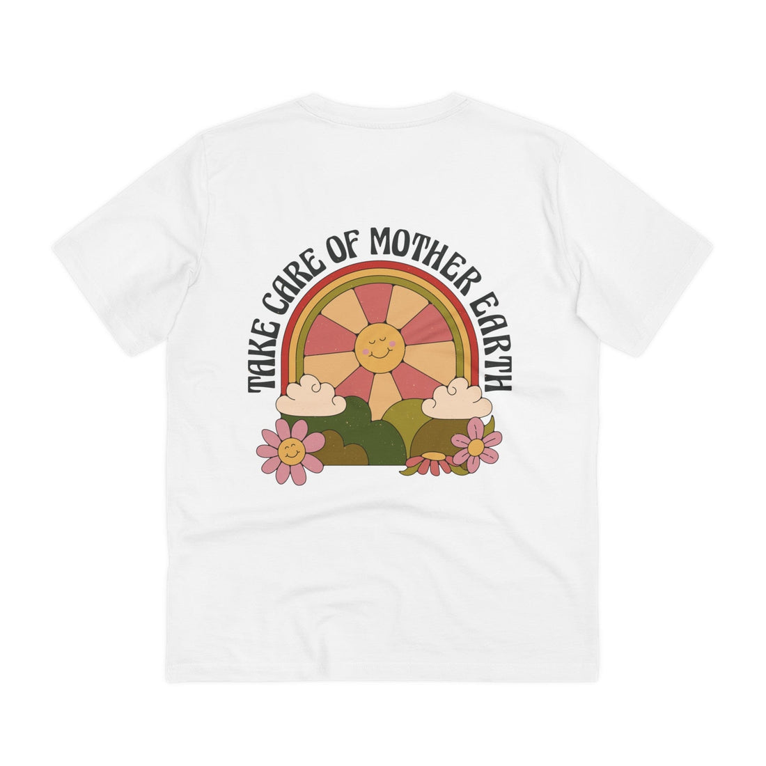 Printify T-Shirt White / 2XS Take care Mother Earth - Hippie Retro - Back Design