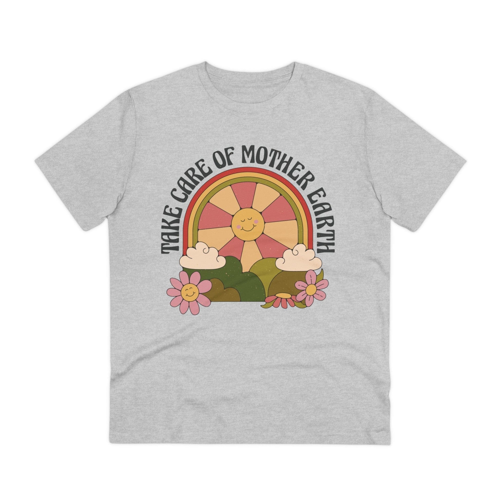 Printify T-Shirt Heather Grey / 2XS Take care Mother Earth - Hippie Retro - Front Design