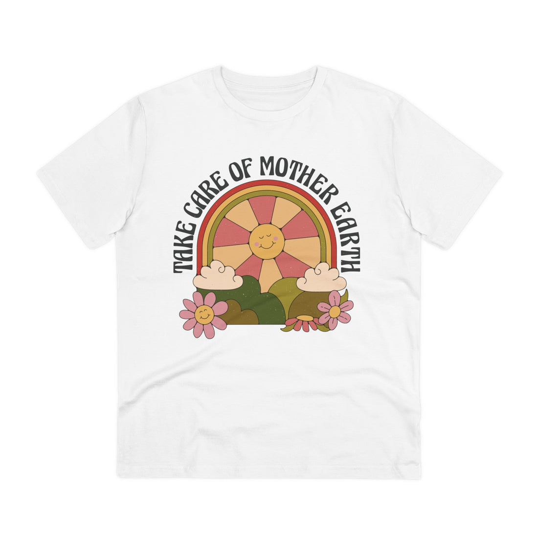 Printify T-Shirt White / 2XS Take care Mother Earth - Hippie Retro - Front Design