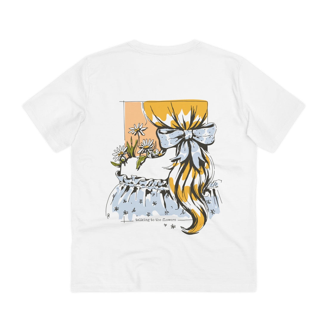 Printify T-Shirt White / 2XS Talking to the flowers - Cottagecore Lifestyle - Back Design
