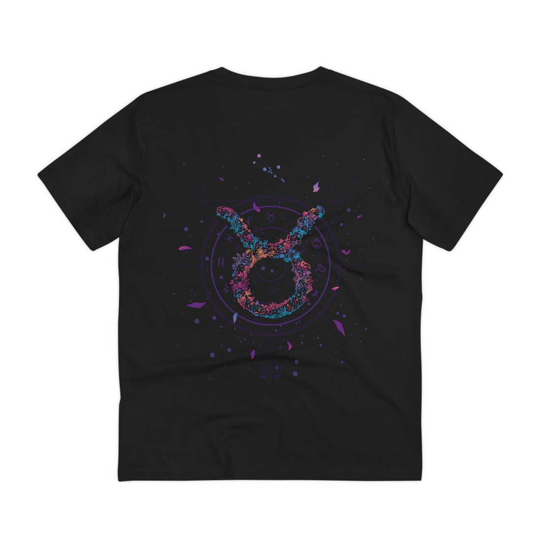 Printify T-Shirt Black / 2XS Taurus Zodiac - Floral Zodiac Signs - Back Design