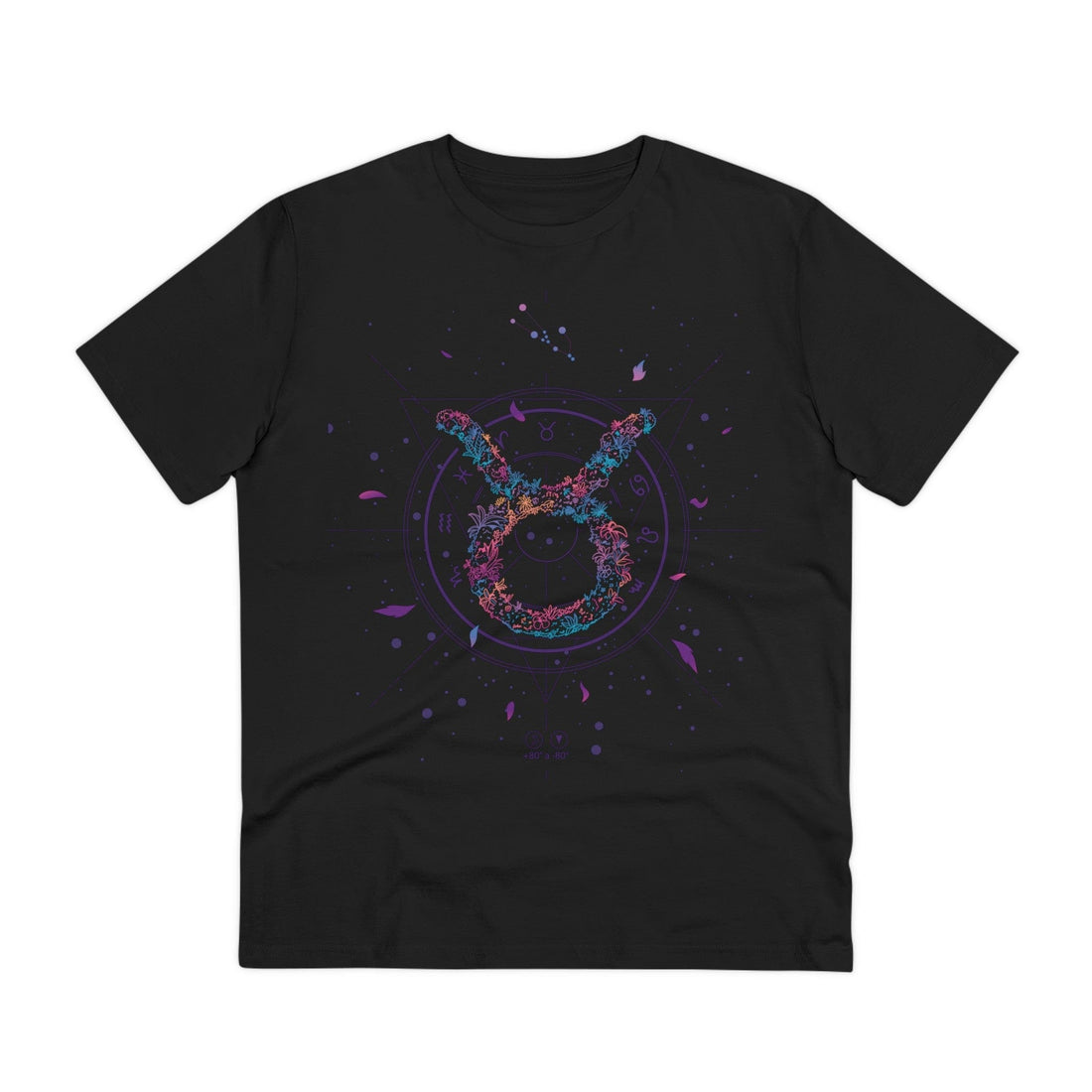 Printify T-Shirt Black / 2XS Taurus Zodiac - Floral Zodiac Signs - Front Design