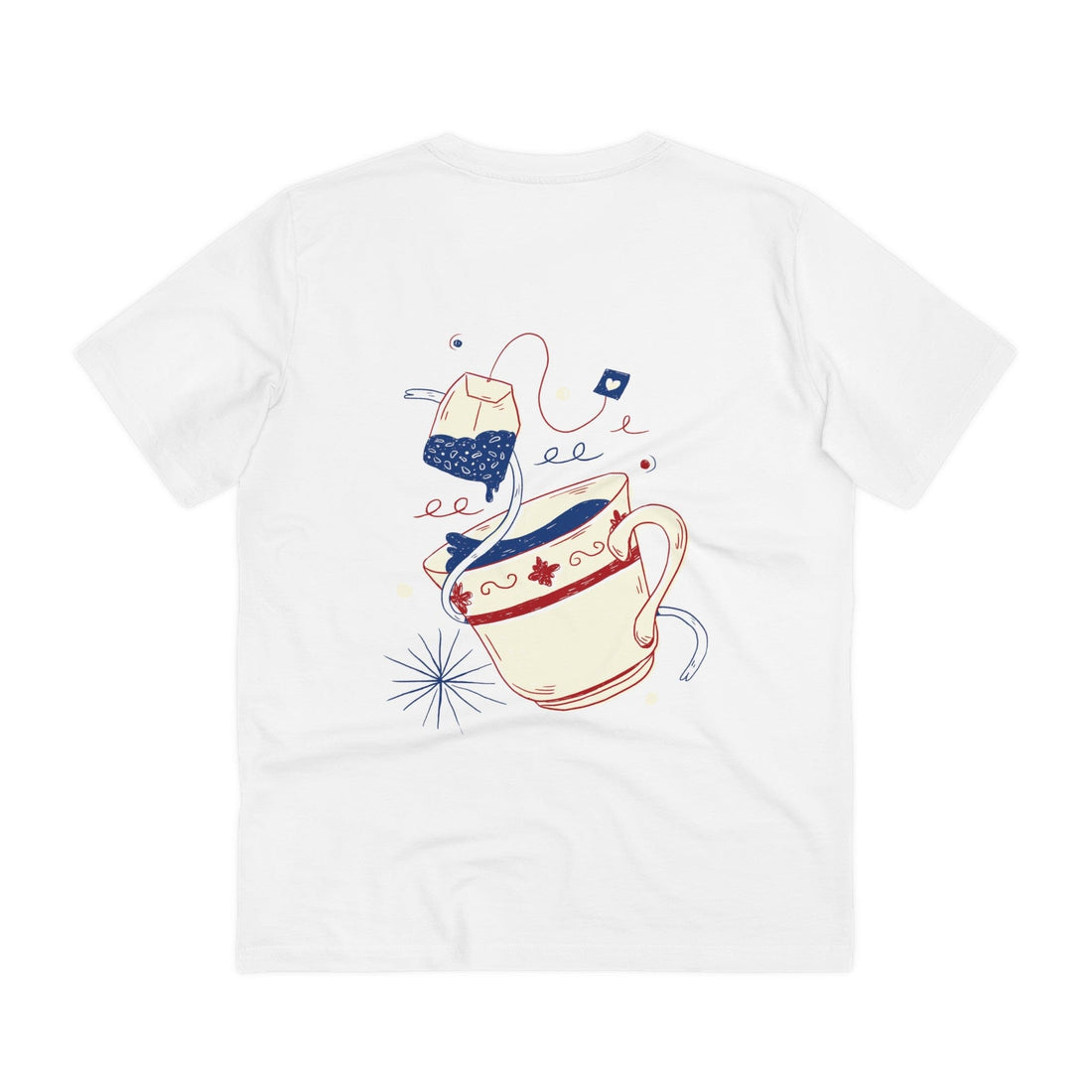 Printify T-Shirt White / 2XS Tea love - Retro Doodled Food - Back Design