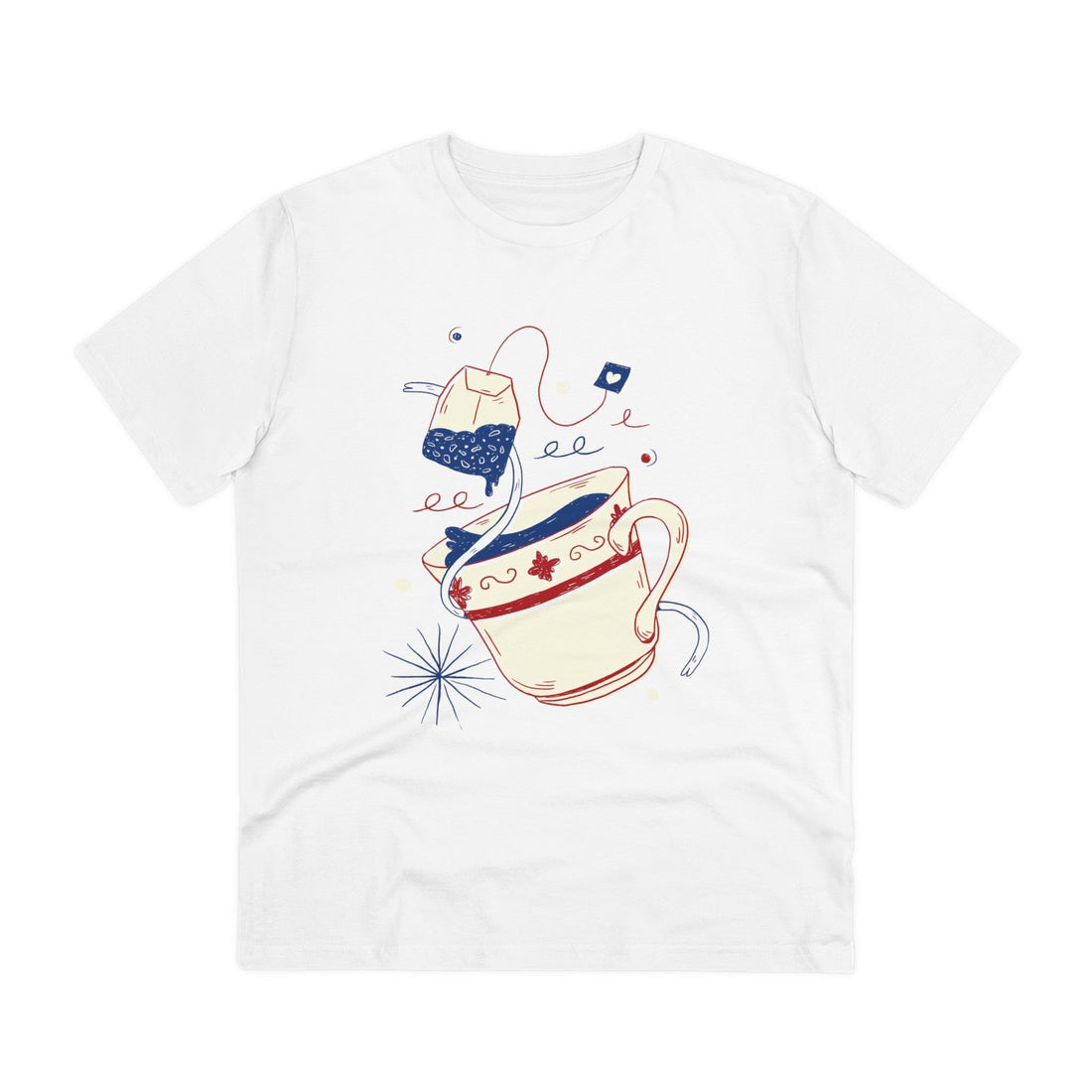 Printify T-Shirt White / 2XS Tea love - Retro Doodled Food - Front Design