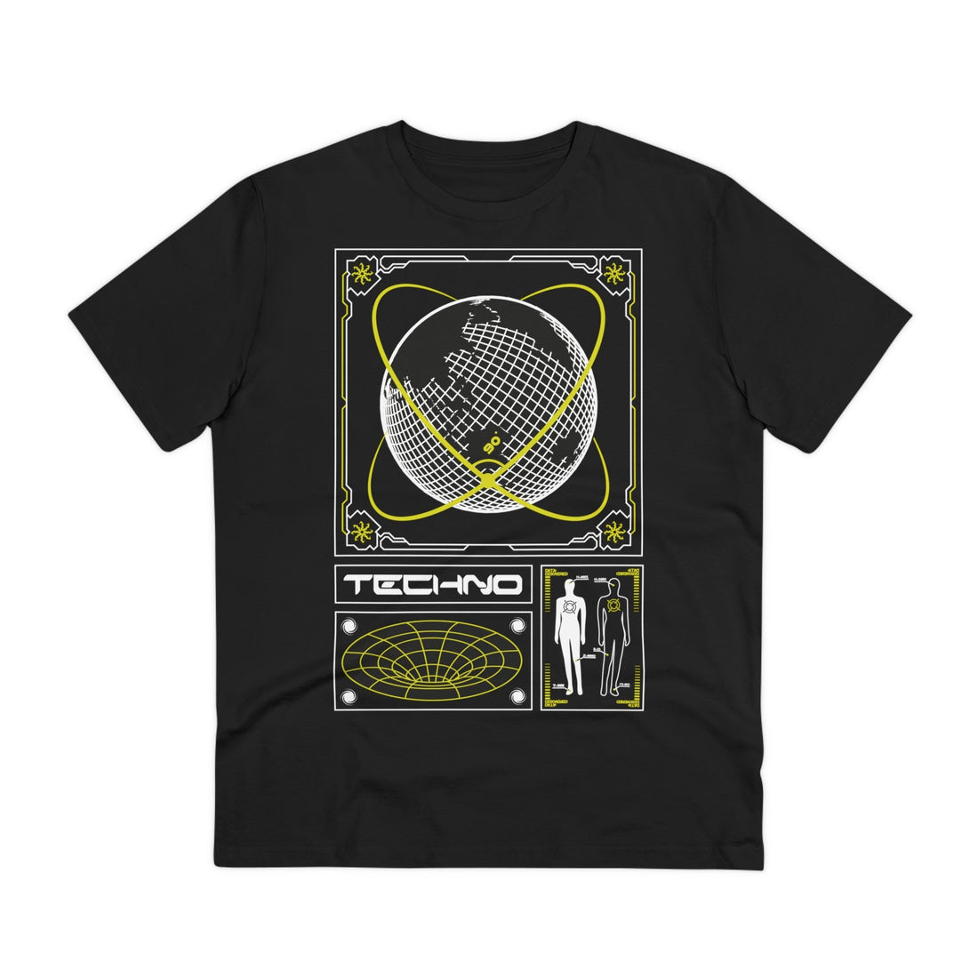 Printify T-Shirt Black / 2XS Techno Hole - Streetwear - Berlin Reality - Front Design