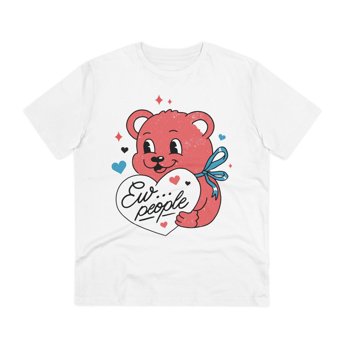 Printify T-Shirt White / 2XS Teddy Bear - Antisocial Retro - Front Design