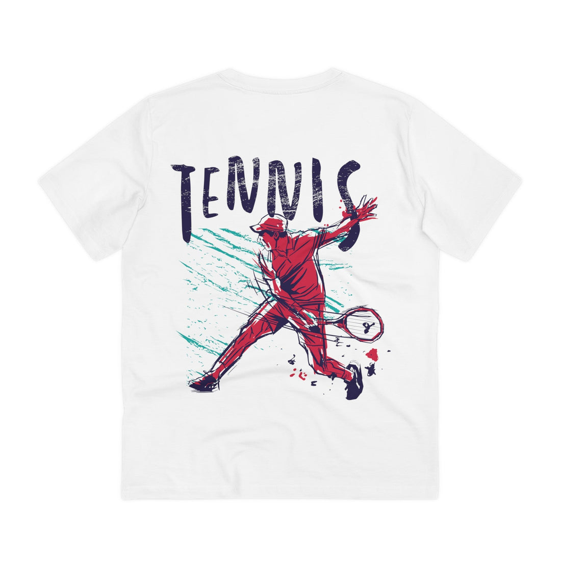 Printify T-Shirt White / 2XS Tennis - Grunge Sports - Back Design