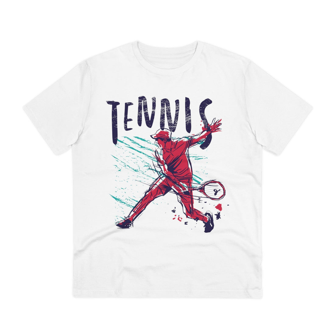 Printify T-Shirt White / 2XS Tennis - Grunge Sports - Front Design