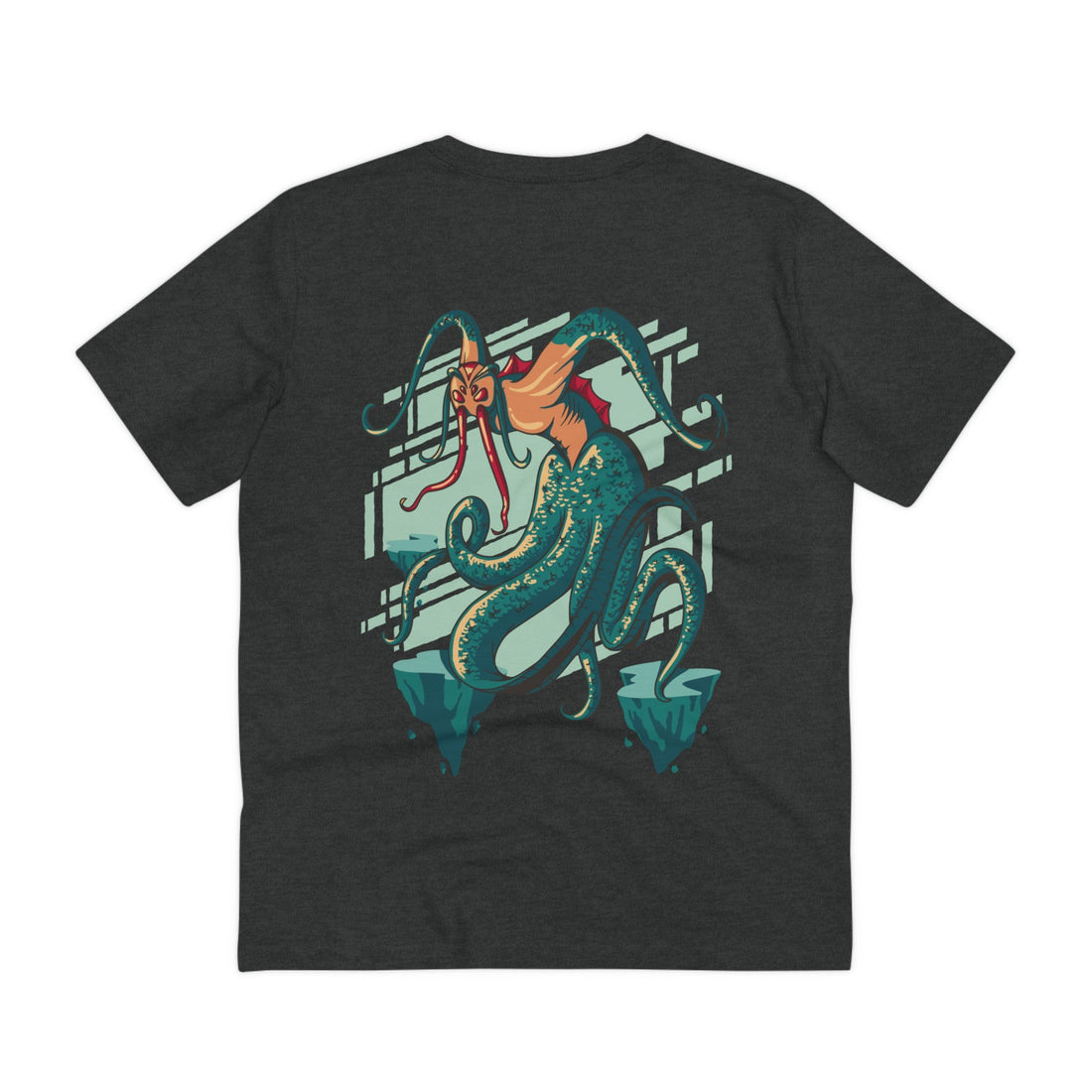 Printify T-Shirt Dark Heather Grey / 2XS Tentacles - Nightmare Monsters - Back Design