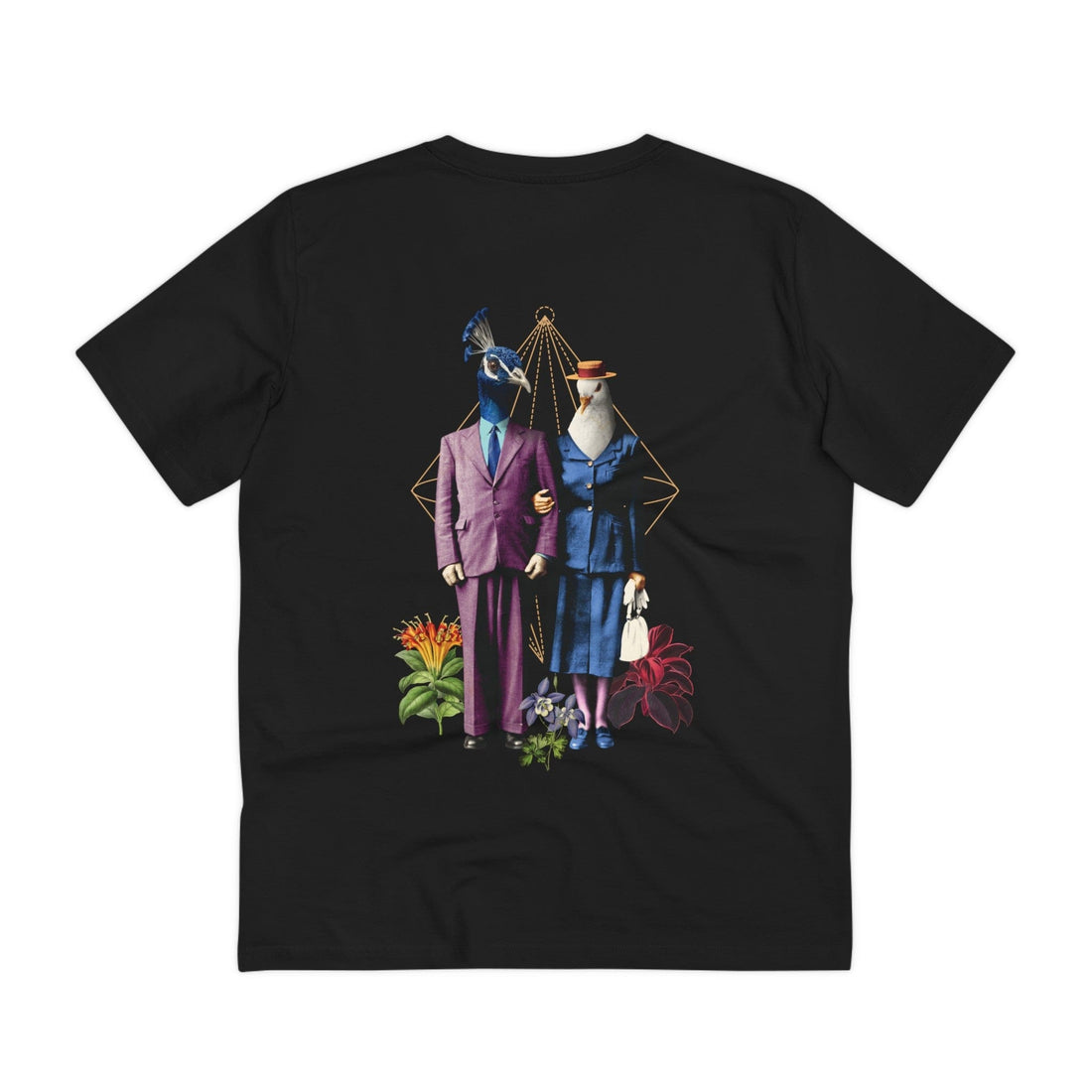 Printify T-Shirt Black / 2XS The Bird Couple - Animal Human - Back Design