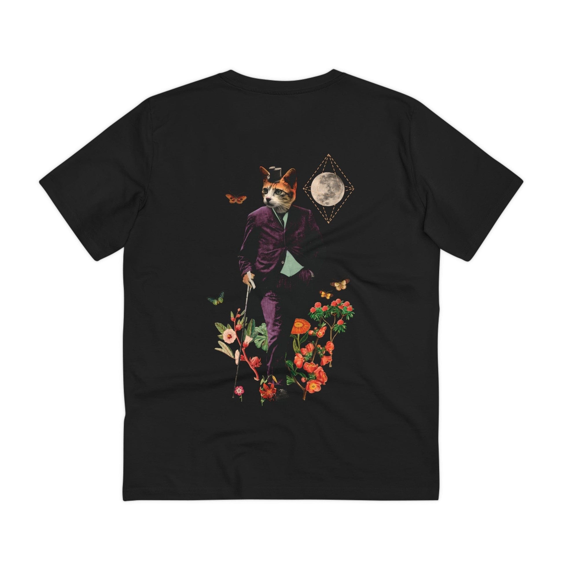 Printify T-Shirt Black / 2XS The Cat - Animal Human - Back Design