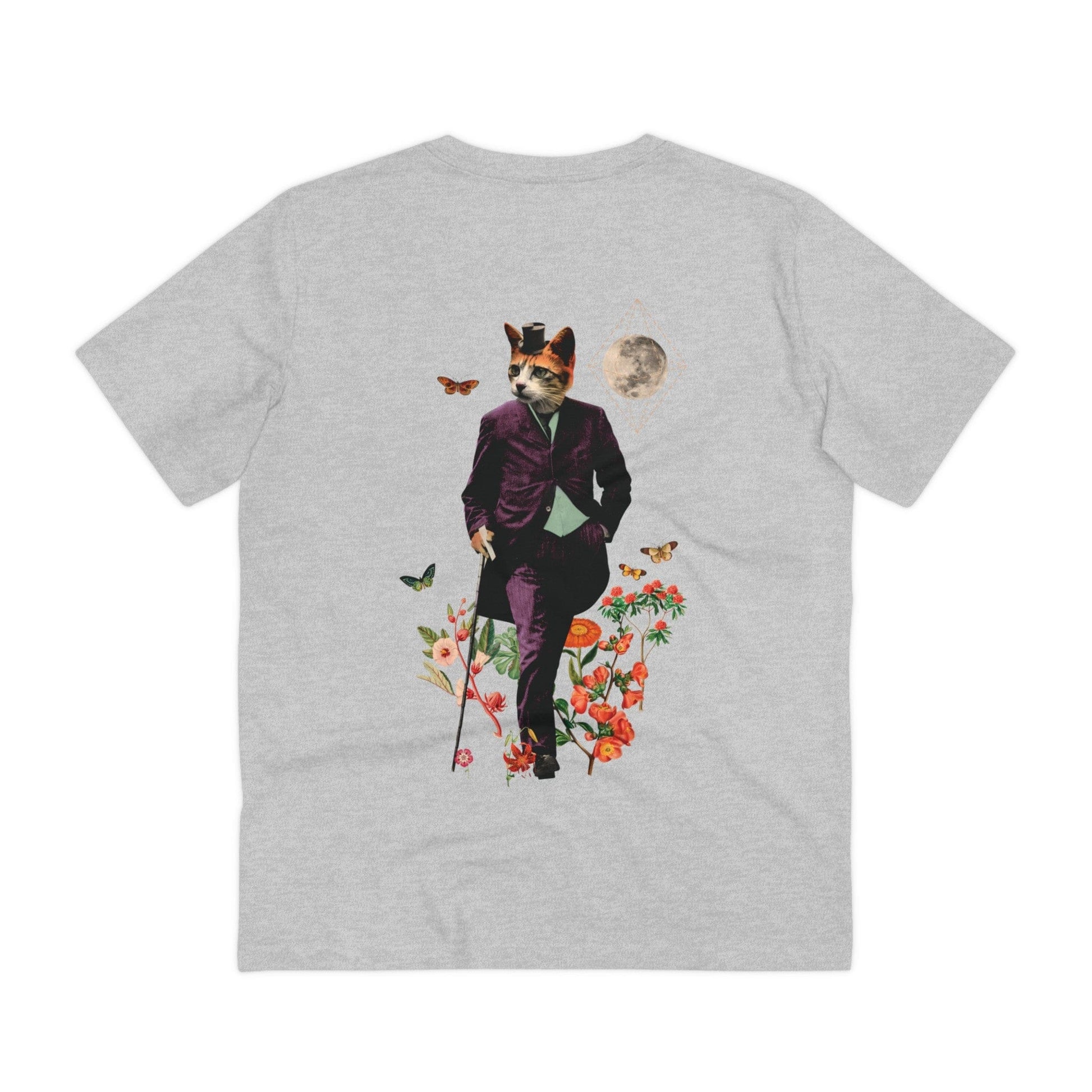 Printify T-Shirt Heather Grey / 2XS The Cat - Animal Human - Back Design