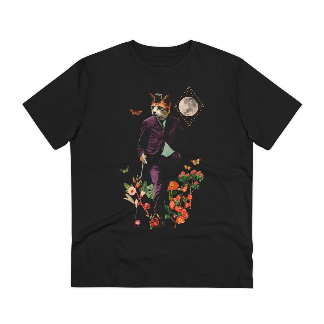 Printify T-Shirt Black / 2XS The Cat - Animal Human - Front Design