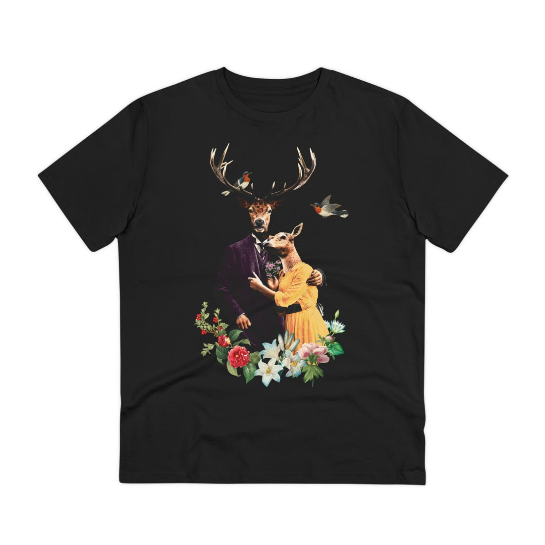 Printify T-Shirt Black / 2XS The Deers - Animal Human - Front Design