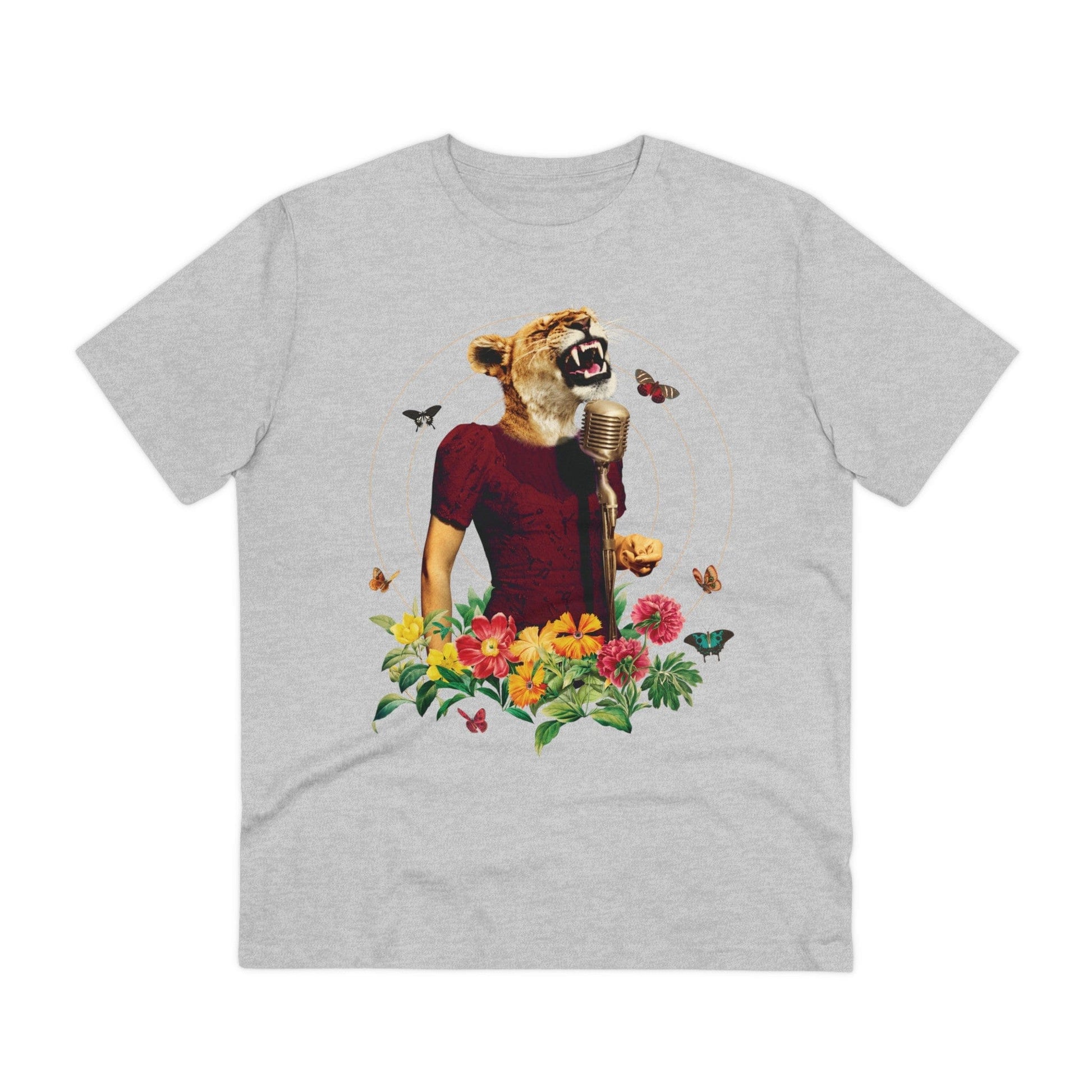 Printify T-Shirt Heather Grey / 2XS The Lioness - Animal Human - Front Design