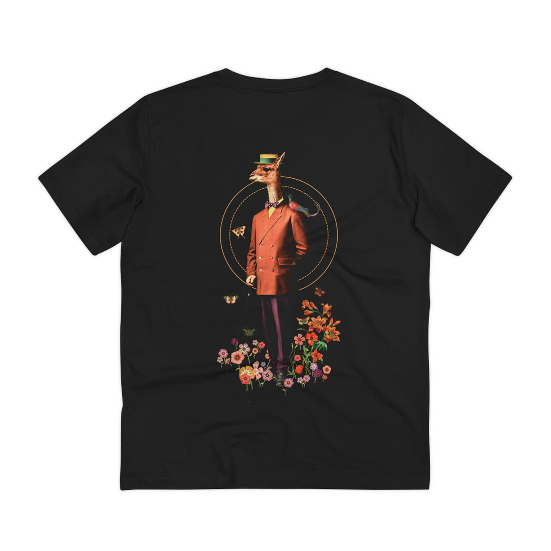 Printify T-Shirt Black / 2XS The Llama - Animal Human - Back Design
