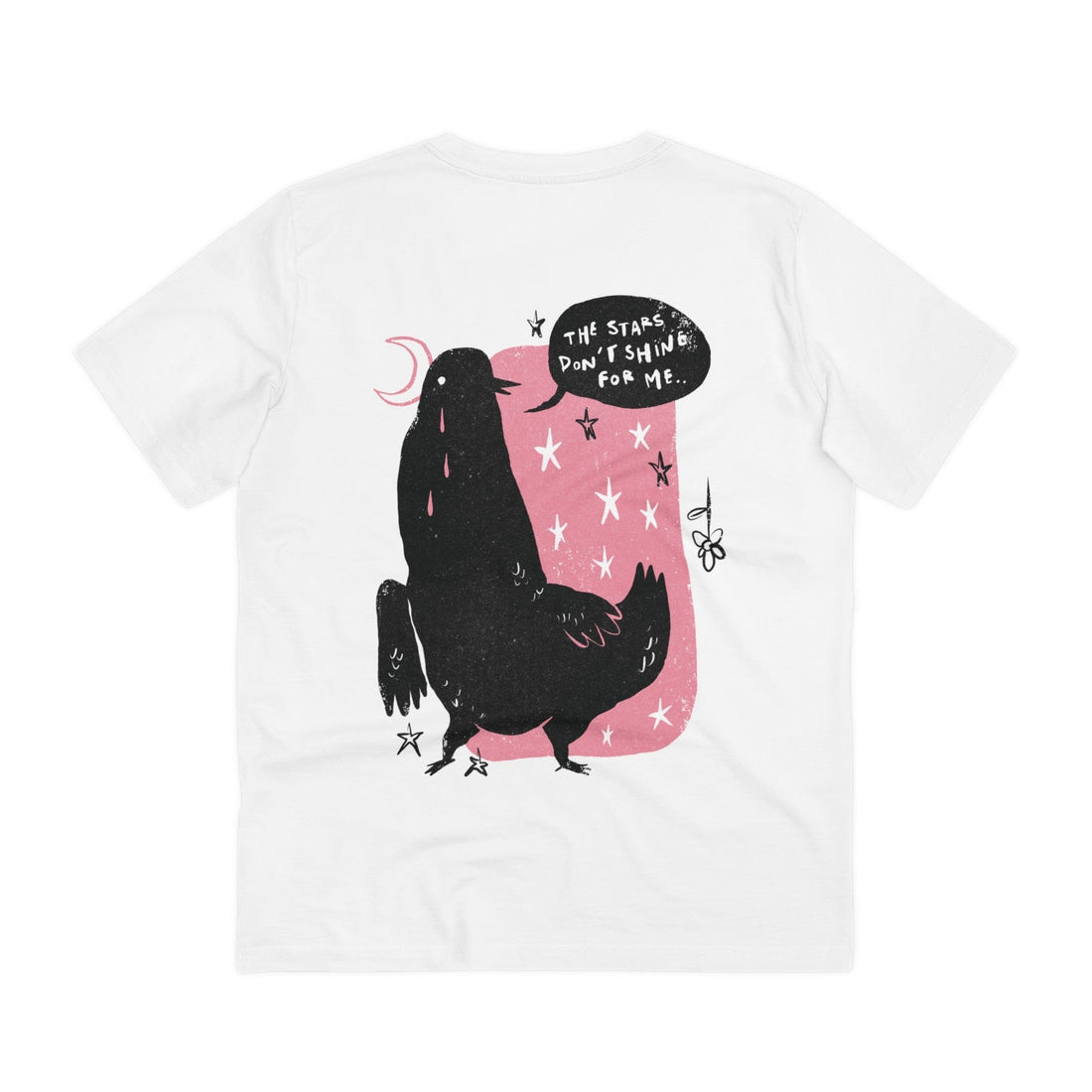 Printify T-Shirt White / 2XS The Stars don´t shine for me - Moody Birds - Back Design