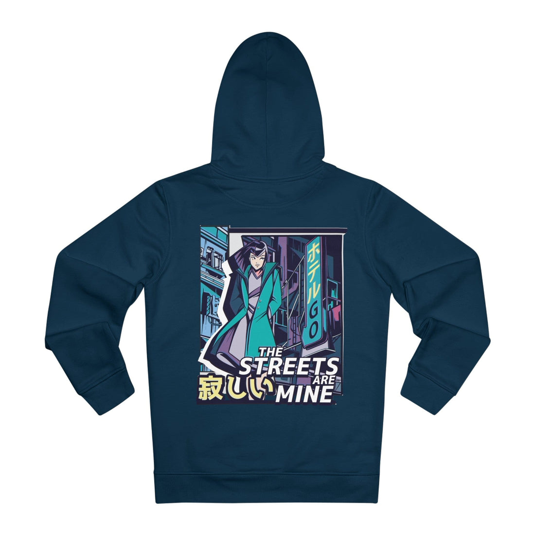 Printify Hoodie French Navy / S The Streets are Mine - Anime Vaporwave - Hoodie - Back Design