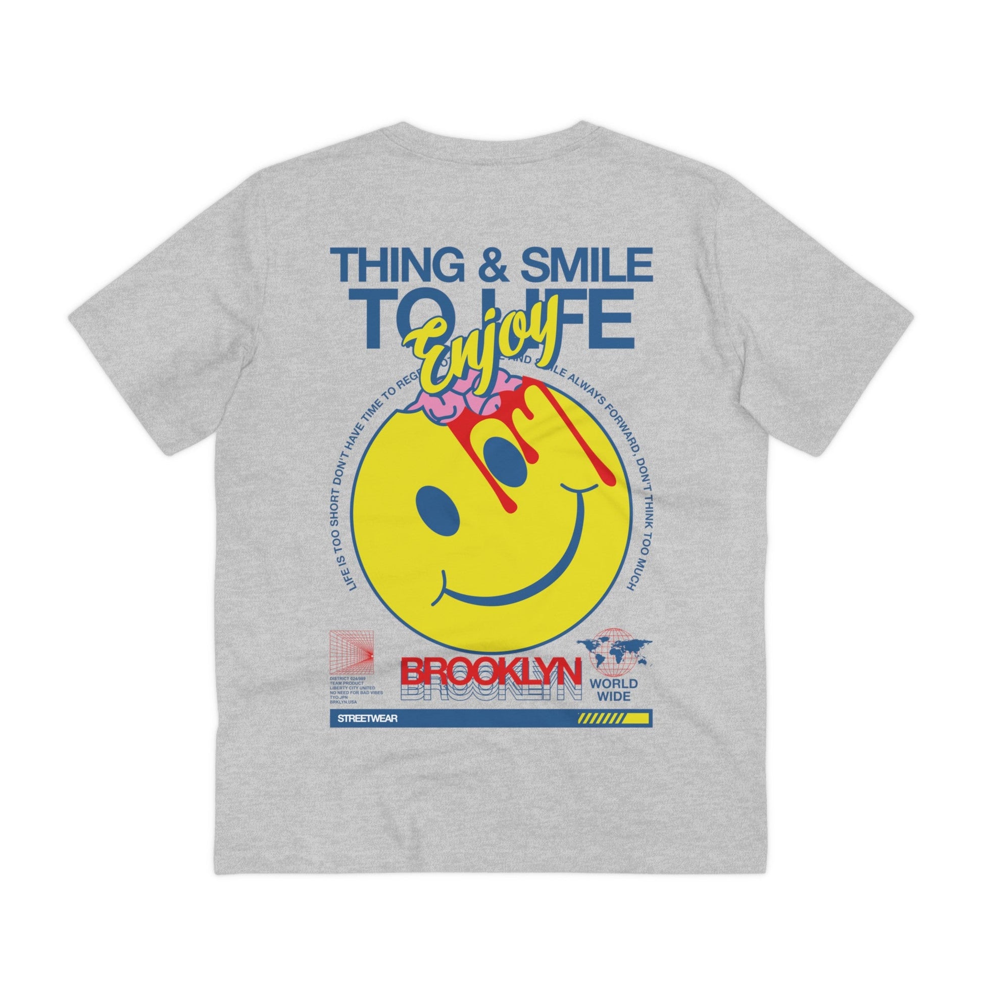 Printify T-Shirt Heather Grey / 2XS Thing and Smile to Life - Streetwear - Joker - Back Design