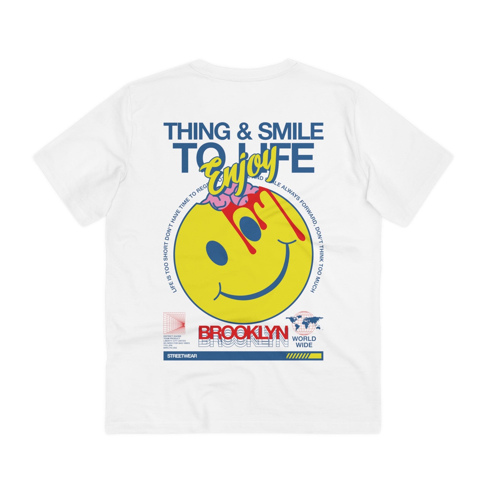 Printify T-Shirt White / 2XS Thing and Smile to Life - Streetwear - Joker - Back Design