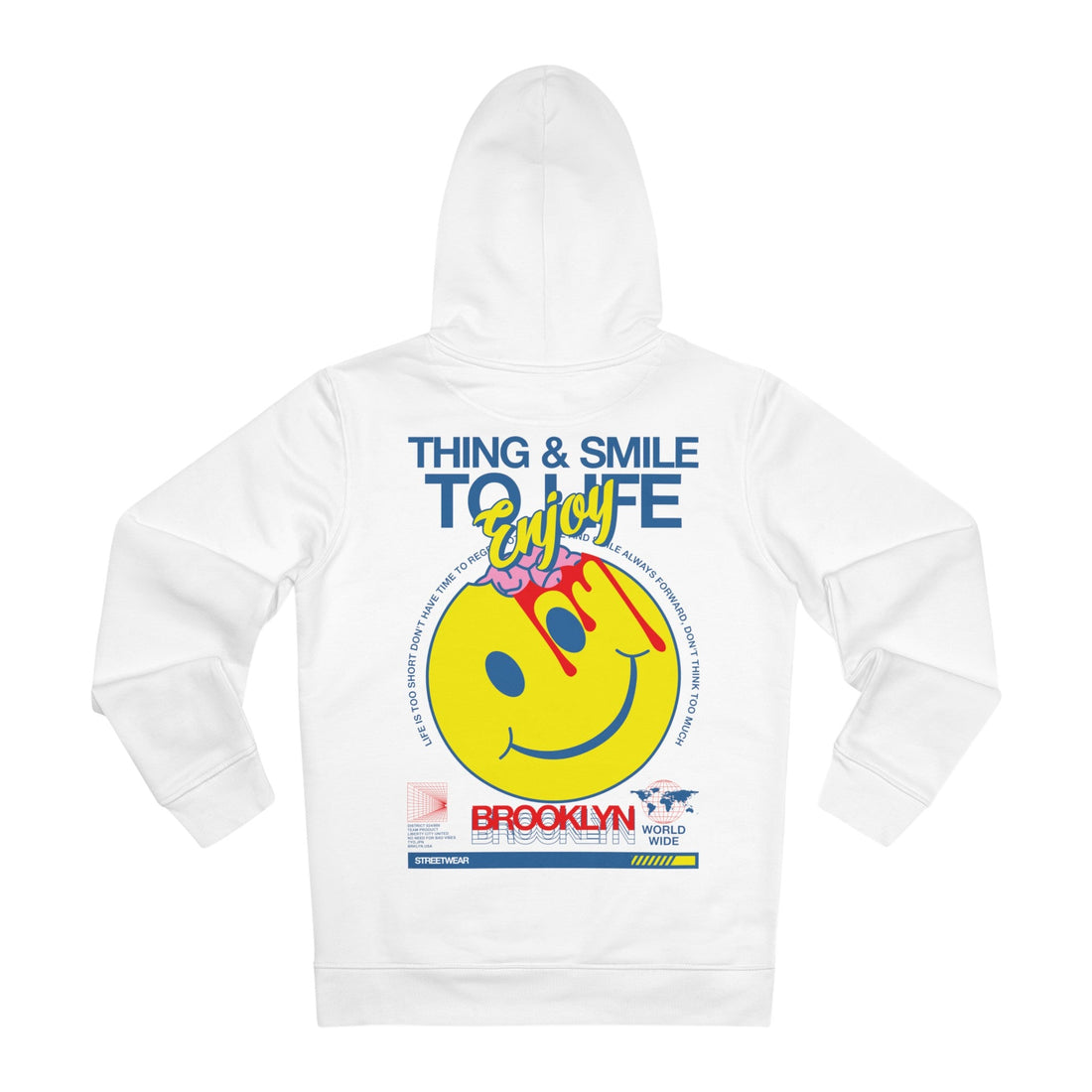 Printify Hoodie White / S Thing and Smile to Life - Streetwear - Joker - Hoodie - Back Design