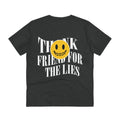 Printify T-Shirt Dark Heather Grey / 2XS Think friend for the Lies - Streetwear - Joker - Back Design