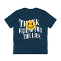 Printify T-Shirt French Navy / 2XS Think friend for the Lies - Streetwear - Joker - Back Design