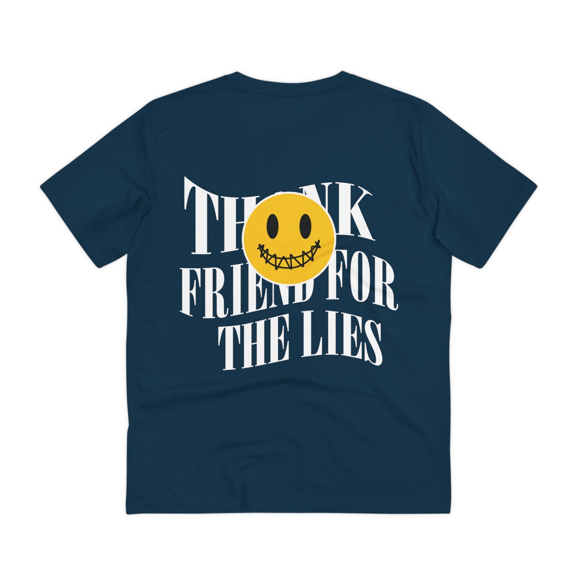 Printify T-Shirt French Navy / 2XS Think friend for the Lies - Streetwear - Joker - Back Design