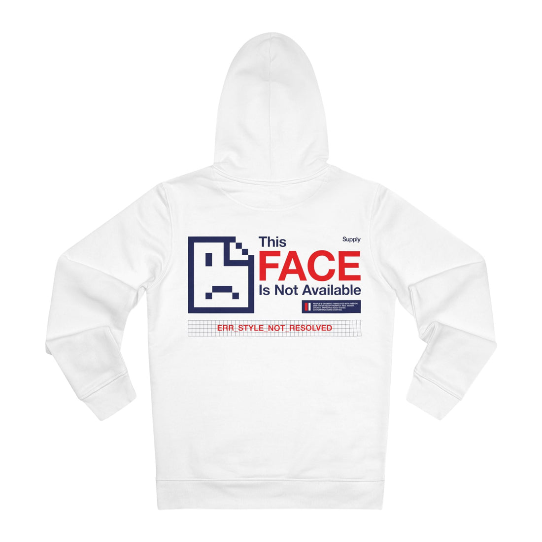 Printify Hoodie White / S This Face is not Available - Streetwear - Berlin Reality - Hoodie - Back Design