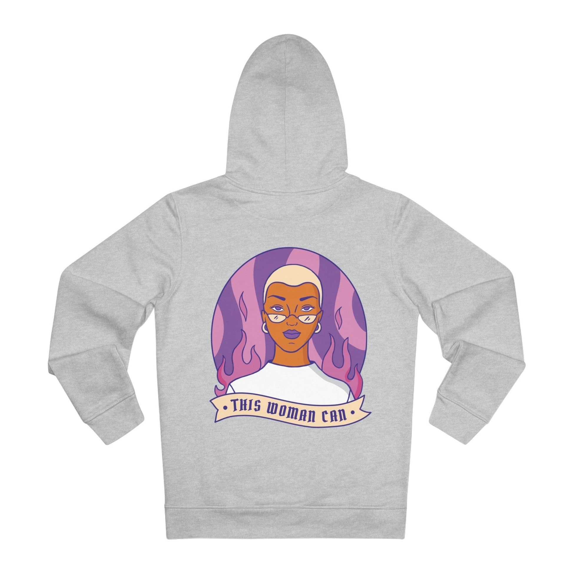 Printify Hoodie Heather Grey / S This Woman can - Strong Feminist Woman - Hoodie - Back Design