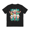 Printify T-Shirt Black / 2XS Three Gamer Girls with Skirt - Anime World - Back Design