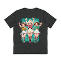 Printify T-Shirt Dark Heather Grey / 2XS Three Gamer Girls with Skirt - Anime World - Back Design