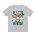 Printify T-Shirt Heather Grey / 2XS Three Gamer Girls with Skirt - Anime World - Back Design